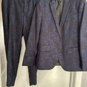 INC International Concepts Blue and Black Suits Contemporary Style